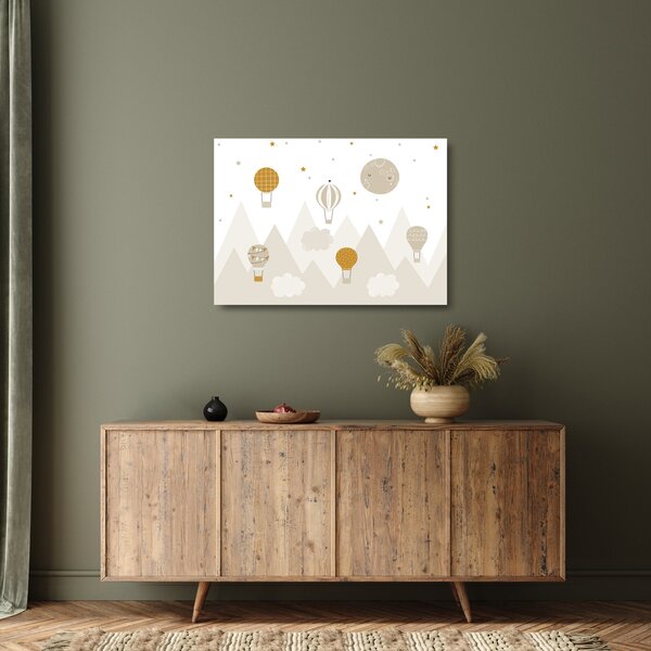 Obraz na szkle - Latające balony (70x50 cm)
