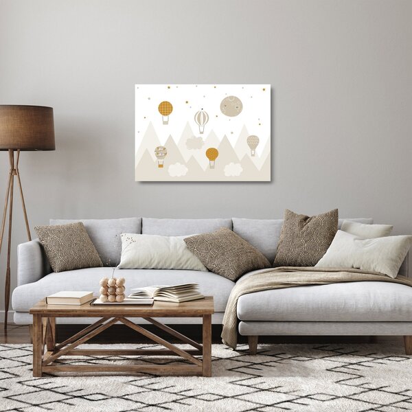 Obraz na szkle - Latające balony (70x50 cm)