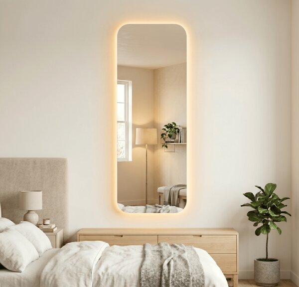 Lustro prostokątne Aura L 155x50cm Bez Ramy / LED Ciepła