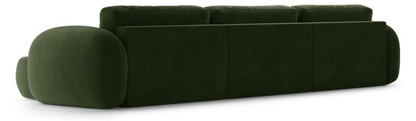 Zielony aksamitny rozkładany/ze schowkiem narożnik (w kształcie litery U) Tonale – Cosmopolitan Design