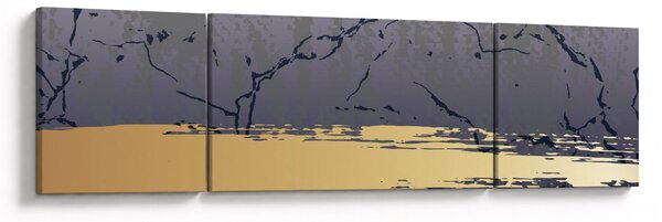 Obraz - Niebiesko-złota abstrakcja N⁰1 (170x50 cm)