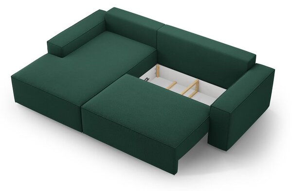 Zielony rozkładany narożnik (lewostronny) Jodie – Micadoni Home