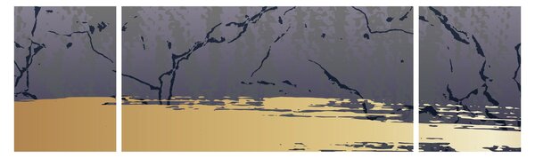 Obraz - Niebiesko-złota abstrakcja N⁰1 (170x50 cm)