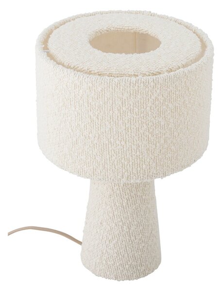 Biała lampa stołowa z tekstylnym kloszem (wysokość 30 cm) Emmie – Bloomingville