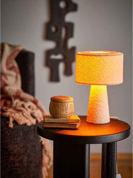 Biała lampa stołowa z tekstylnym kloszem (wysokość 30 cm) Emmie – Bloomingville