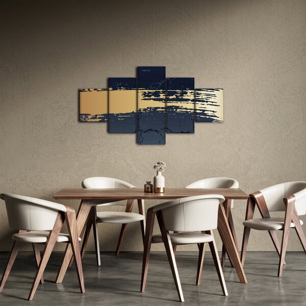 Obraz - Niebiesko-złota abstrakcja N⁰2 (125x70 cm)