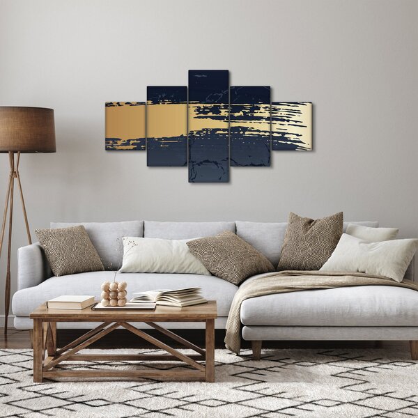 Obraz - Niebiesko-złota abstrakcja N⁰2 (125x70 cm)