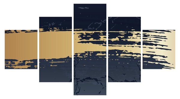 Obraz - Niebiesko-złota abstrakcja N⁰2 (125x70 cm)