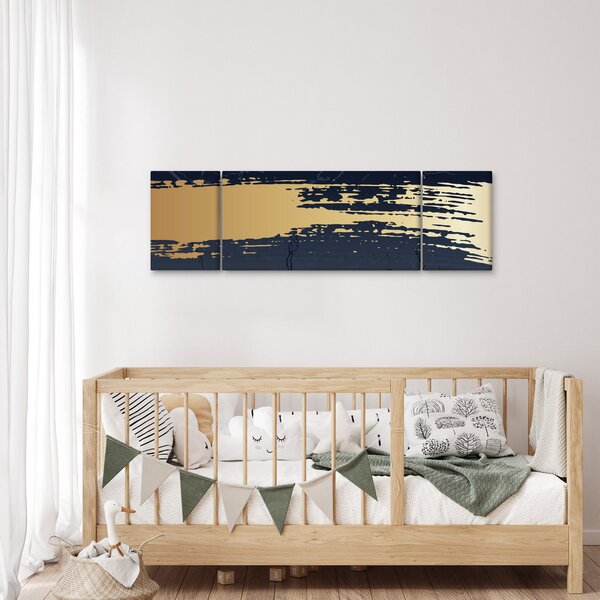 Obraz - Niebiesko-złota abstrakcja N⁰2 (170x50 cm)