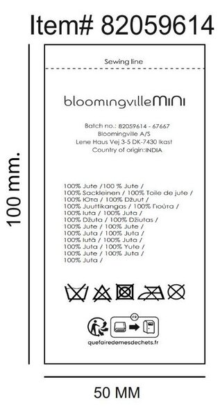 Okrągły dywan z juty w naturalnym kolorze ø 130 cm Dinne – Bloomingville Mini
