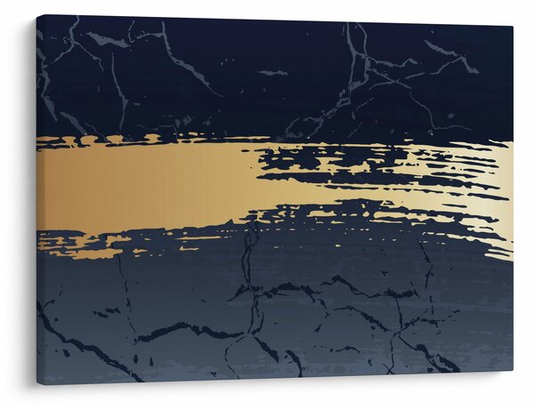 Obraz - Niebiesko-złota abstrakcja N⁰2 (70x50 cm)
