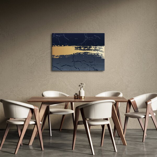 Obraz - Niebiesko-złota abstrakcja N⁰2 (70x50 cm)