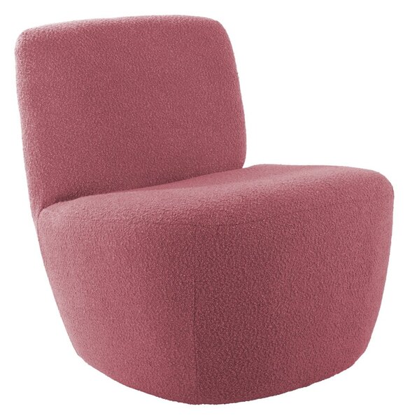 Różowy fotel z materiału bouclé Ada – Leitmotiv