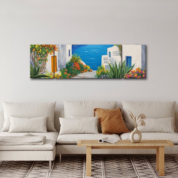 Obraz - Grecka uliczka (170x50 cm)