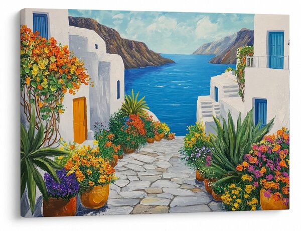 Obraz - Grecka uliczka (70x50 cm)