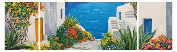 Obraz - Grecka uliczka (170x50 cm)