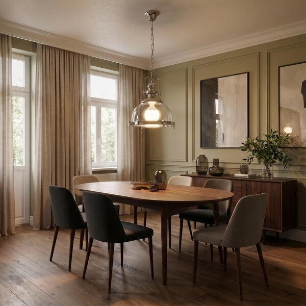 LAMPA WISZĄCA SUFITOWA LOFT CHROMOWANA FALCO