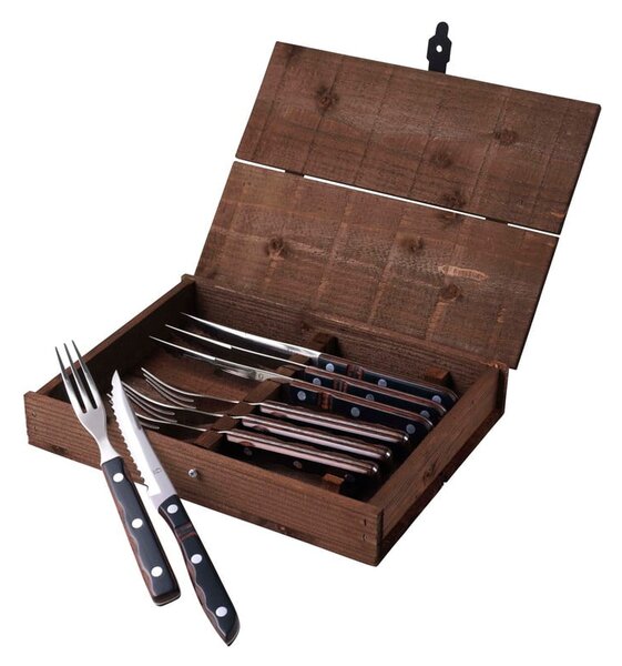 Sztućce ze stali nierdzewnej w czarno-srebrnym kolorze 8 szt. Old Farmer Classic – Gense