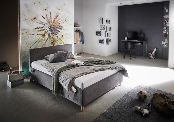 Antracytowe tapicerowane łóżko dziecięce bez stelaża 90x200 cm Cool – Meise Möbel