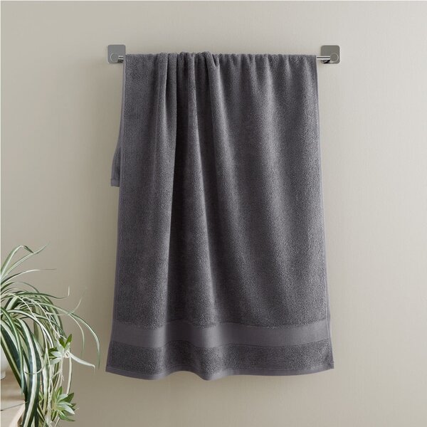 Ciemnoszary bawełniany ręcznik kąpielowy frotte 70x120 cm Anti-Bacterial – Catherine Lansfield