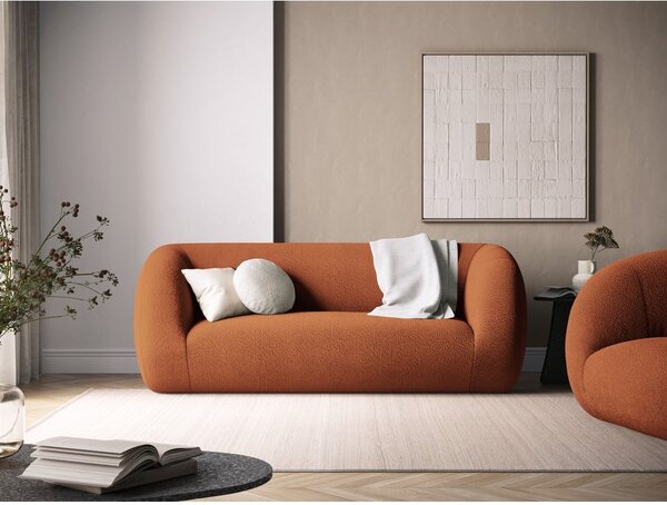Pomarańczowa sofa z materiału bouclé 210 cm Essen – Cosmopolitan Design