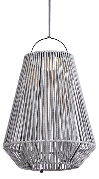 Lampa stołowa w stylu bohemy szara z LED, 3-stopniowa regulacja ściemniania IP54, ładowana solarnie - Duca
