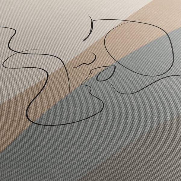 Obraz - Line art kiss (125x70 cm)