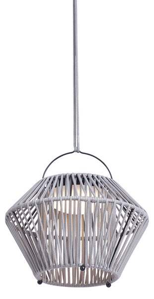 Lampa stołowa w stylu bohemy szara z LED, 3-stopniowy ściemniacz, IP54, ładowana solarnie - Duco