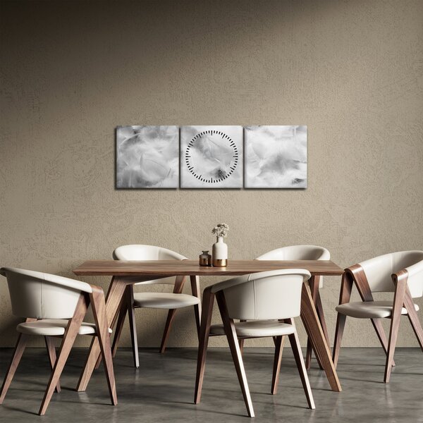 Obraz - Chmury piór (z zegarem) (90x30 cm)