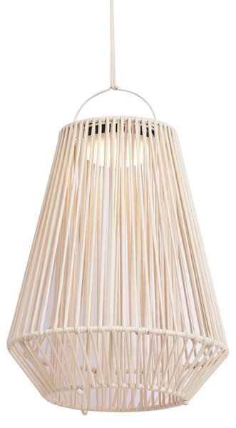 Lampa stołowa w stylu bohemy beżowa z LED, 3-stopniowy ściemniacz, IP54, ładowana solarnie - Duca