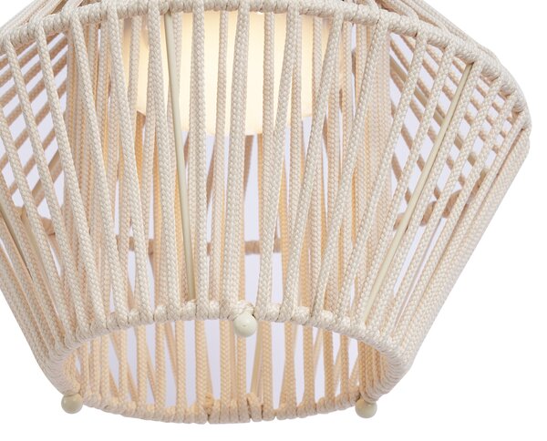 Lampa stołowa w stylu bohemy beżowa z LED, 3-stopniowy ściemniacz, IP54, ładowana solarnie - Duco