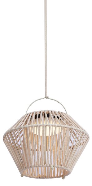 Lampa stołowa w stylu bohemy beżowa z LED, 3-stopniowy ściemniacz, IP54, ładowana solarnie - Duco