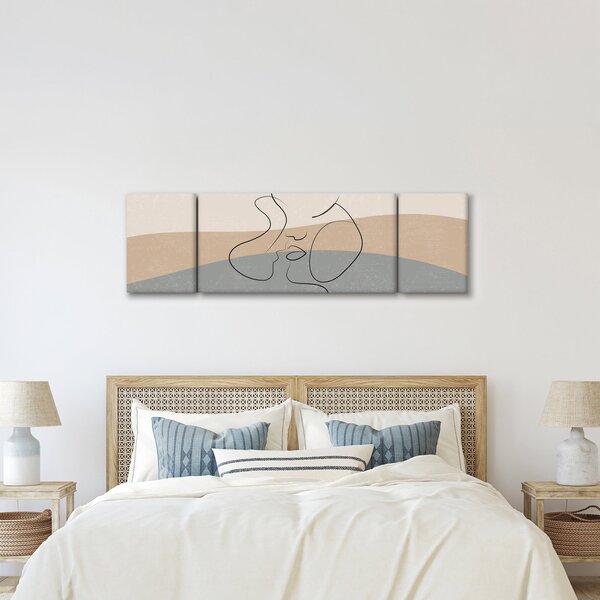 Obraz - Line art kiss (170x50 cm)
