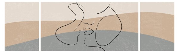 Obraz - Line art kiss (170x50 cm)