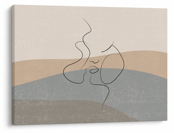 Obraz - Line art kiss (70x50 cm)