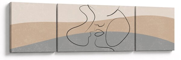 Obraz - Line art kiss (170x50 cm)
