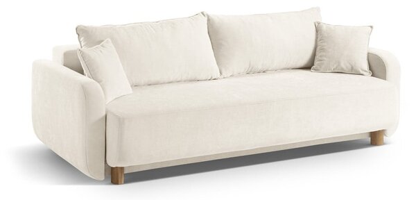 Kremowa rozkładana sofa ze schowkiem 231 cm Elen – Micadoni