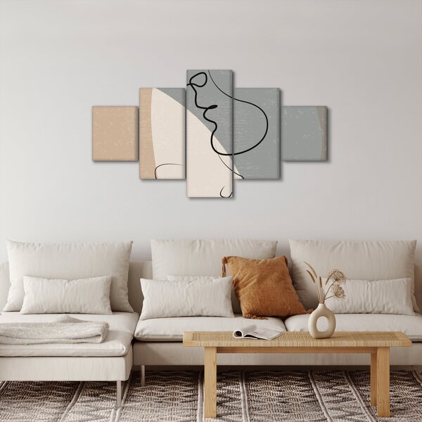 Obraz - Line art dwie twarze (125x70 cm)