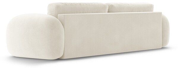 Kremowa aksamitna rozkładana/ze schowkiem sofa 262 cm Tonale – Cosmopolitan Design