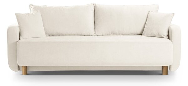 Kremowa rozkładana sofa ze schowkiem 231 cm Elen – Micadoni