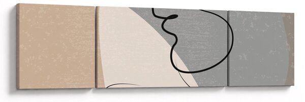 Obraz - Line art dwie twarze (170x50 cm)