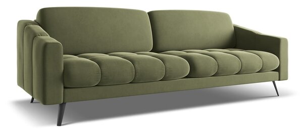 Zielona aksamitna sofa 238 cm Nalu – Makamii