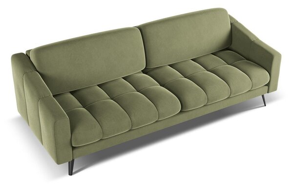 Zielona aksamitna sofa 238 cm Nalu – Makamii