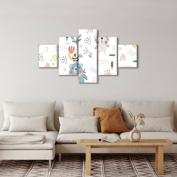 Obraz - Zwierzęta na łące (125x70 cm)