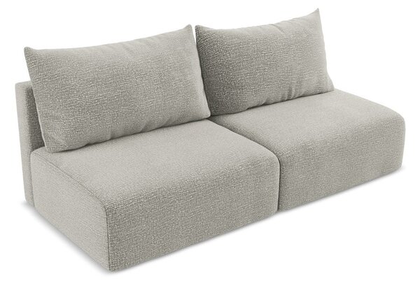 Jasnoszara rozkładana/ze schowkiem sofa 216 cm Kalena – Makamii