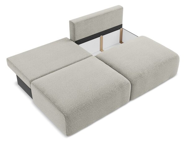 Jasnoszara rozkładana/ze schowkiem sofa 216 cm Kalena – Makamii