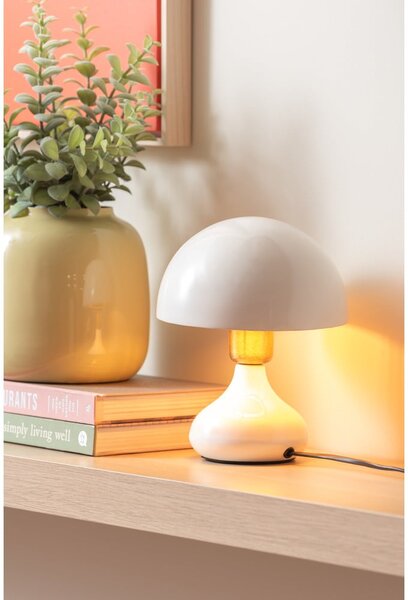 Biała lampa stołowa z metalowym kloszem (wysokość 23 cm) Binc – Leitmotiv