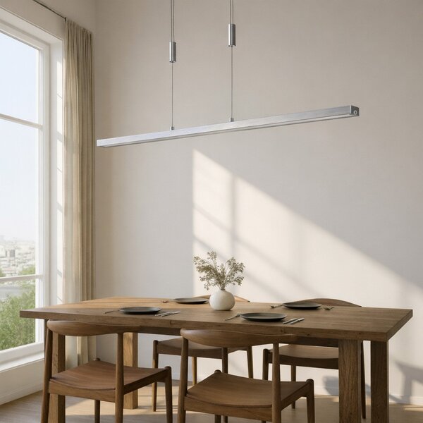 Lampa Wisząca Lucande, Myron, ściemnialny, metaliczny, salon, aluminium, nowoczesny