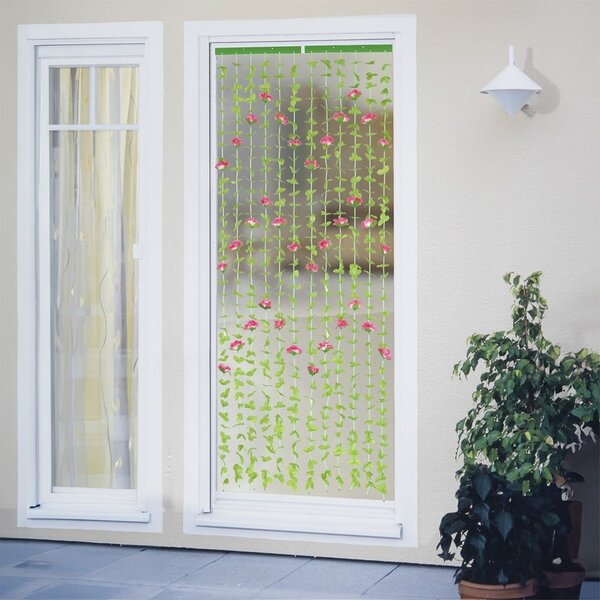 Czerwono-zielona zasłona na drzwi 90x190 cm Roses – Maximex