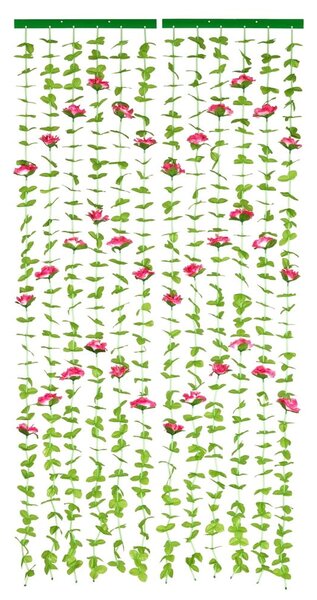 Czerwono-zielona zasłona na drzwi 90x190 cm Roses – Maximex
